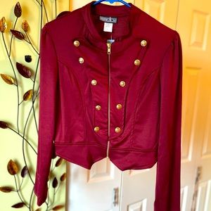 Burgundy Military Bolero Jacket